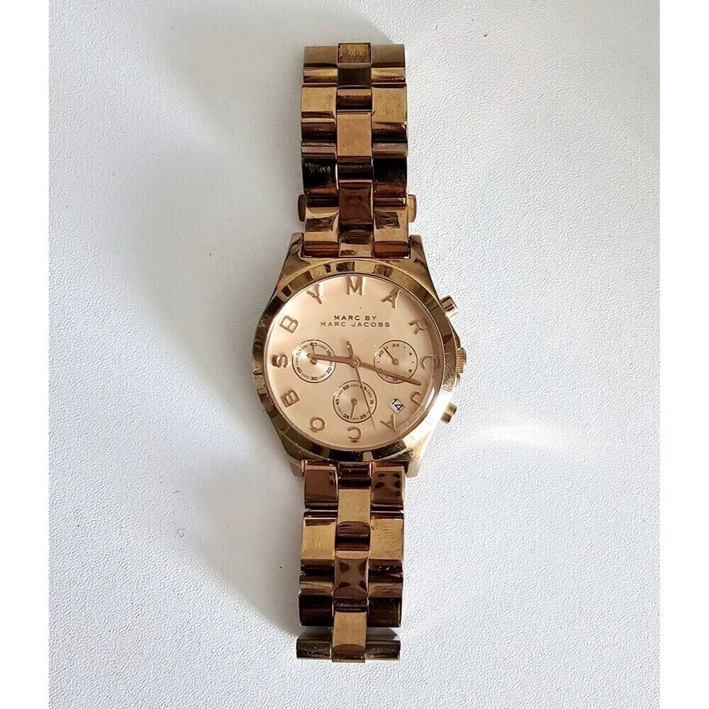 Marc by Marc Jacobs Women's Rose Gold Stainless Steel Chronograph Watch MBM3107